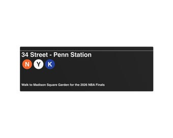 NYC Subway 2026 New York Knicks (Helvetica) Metal Art Replica Sign