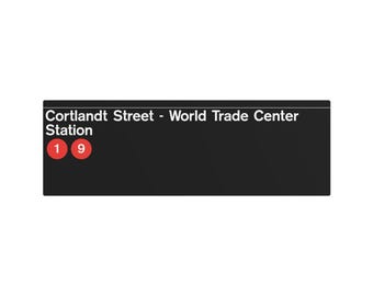 NYC Subway 1990s/2000s WTC Cortlandt St (Standard) Metal Art Replica Sign