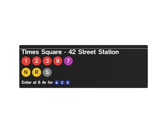 NYC Subway 1990s Times Square Station (Standard) Metall Kunst Replik Schild
