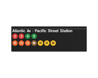 NYC Subway 2000s Atlantik Ave/Pacific Station (Standard) Metall Kunst Replik Schild