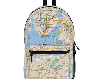 NYC 2007 Subway Map Backpack, Urban Explorer Bag, Travel Companion, School Backpack, Gift for Travelers