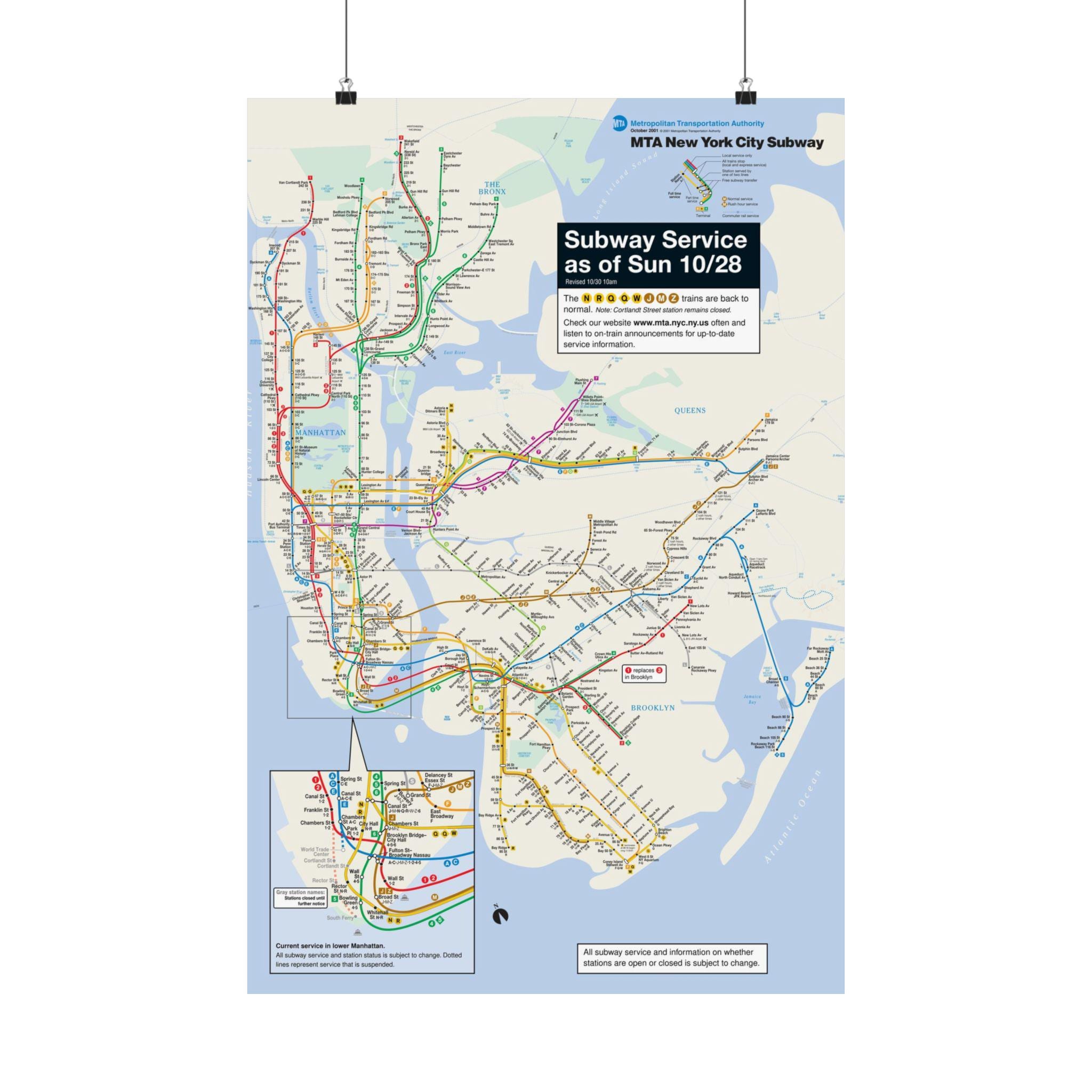 絵画 DART SUBWAY MAP POSTER MTA NYC Subway Map Poster October 28, 2001 (1 Month After 9/11) - Etsy