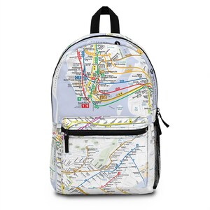 NYC 1997 Subway Map Backpack, Urban Explorer Bag, Travel Companion, School Backpack, Gift for Travelers