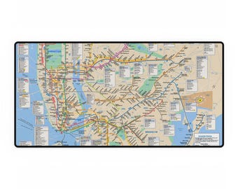 Alfombrilla de escritorio con mapa del metro vintage / Mapa del transporte público de Nueva York (mayo de 2003) Alfombrillas de ratón de diferentes tamaños