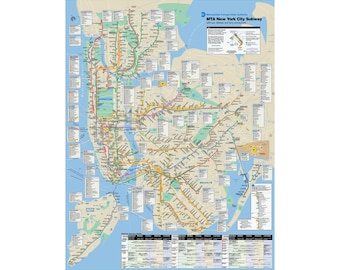 Poster della mappa della metropolitana di New York MTA, novembre 2004
