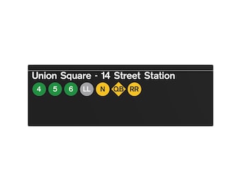 NYC Subway 1980s 14 Street - Union Square (Standard) Metal Art Replica Sign