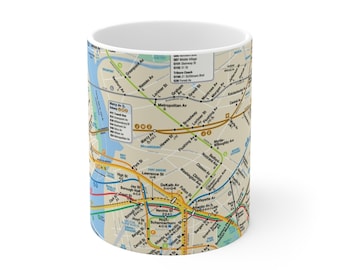 Tazze in ceramica con mappa della metropolitana di New York (2004) (11 oz\15 oz\20 oz)