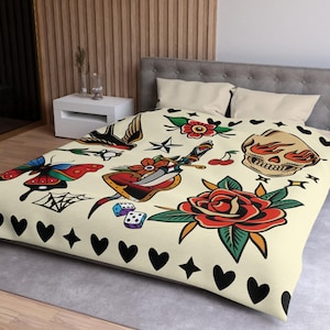 SAILOR JERRY シャワーカーテン　アメリカン雑貨 Rose Tattoo Print Shower Curtain | Vintage Traditional