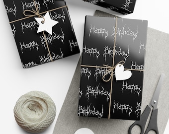 Death Metal Birthday Gift Wrap - Rock Music Bday Present