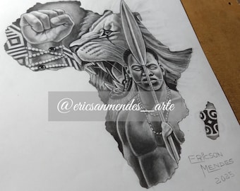 Idea for Africa Map tattoo, Africa tattoo, African art, ancestry, Afro art, African culture, decorative frame