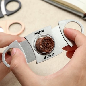 Personalized Cigar Cutter Double Guillotine Blade - engraved custom cigar cutter,cigars,Cigar Cutter,Cigar Guillotine Cutter,Gifts for men