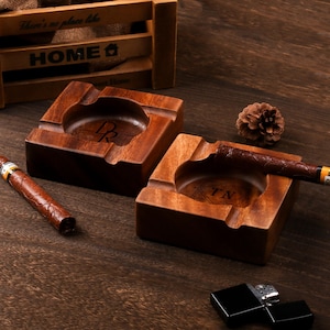 Personalized Cigar Ashtray,Cigar Holder,Unique Ashtray,Walnut wood Ashtray,Cigar Accessory,Husband & Fathers Gift,Anniversary gift for him