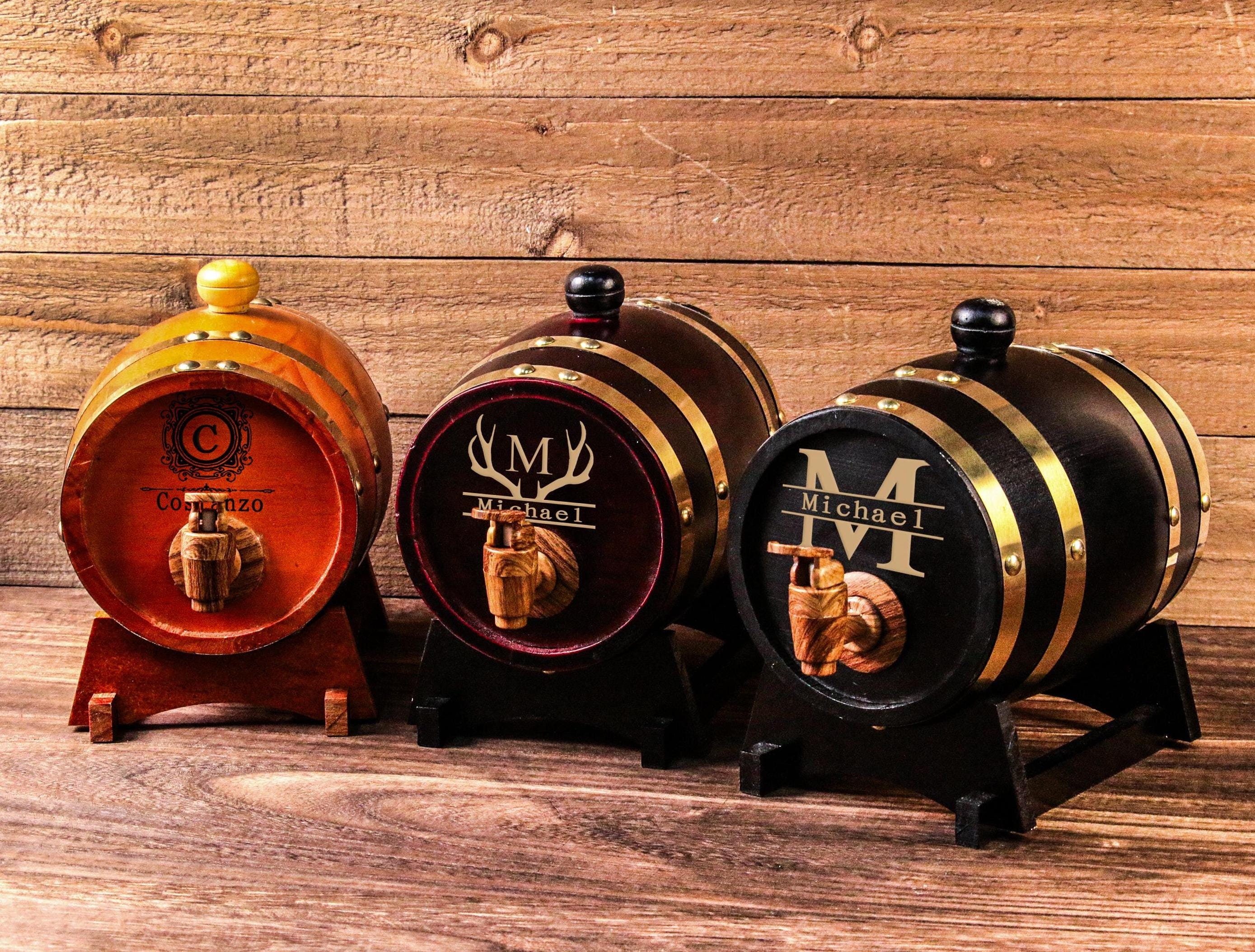 KAINSY Personalized Whiskey Barrel, Custom Bourbon Oak