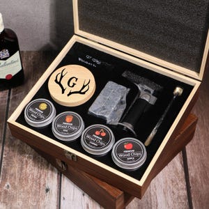 Personalized Cocktail Smoker Kit with Torch in Wood Gift Box | Barware for Men | Gift for Husband | Gift for Men | Old Fashioned Smoker Kit