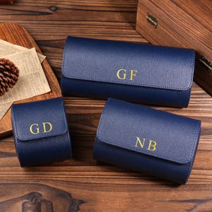 Personalized Leather Watch Case: Travel Watch Roll, Engraved Gift
