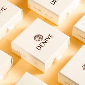 May include: Multiple white boxes with a brown logo that says "DENIVE" and the website address "www.denive.com".
