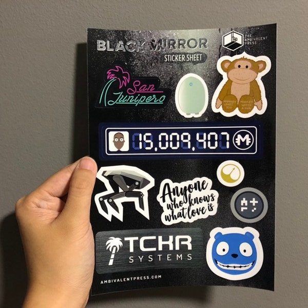 Black Mirror TV Show San Junipero Inspired Sticker Sheets