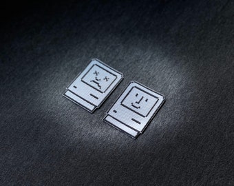 Happy Sad Mac Geek Embroidered Patch