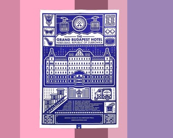 The Grand Budapest Hotel Inspired Tea Towel Poster