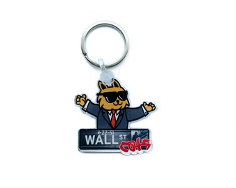 Wall Street Cats Meme Keychain