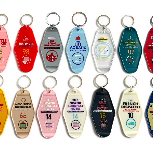 Wes Anderson Movie Inspired Retro Motel Key Fob