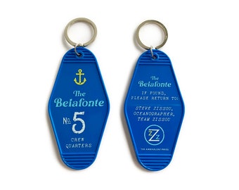 Belafonte The Life Aquatic Steve Zissou Inspired Retro Motel Key Fob