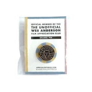 Wes Anderson Film Appreciation Club Gold Enamel Pin