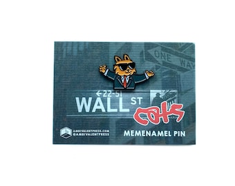 Wall Street Cats Meme Enamel Pin