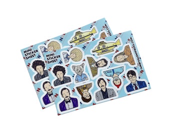 Characters of Wes Anderson Movies Sticker Sheet