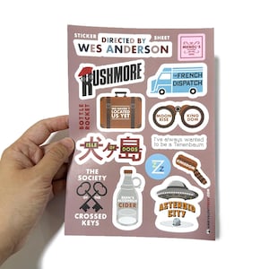 Wes Anderson Movies Sticker Sheet V2