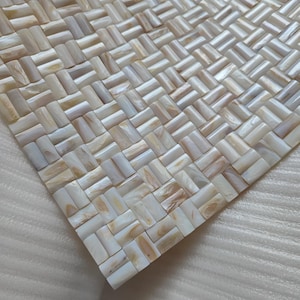 Handgemachte 3D Cubic Rechteck Perlmut Fliesen Licht Amber Dapple100% Natürliche Luxus Irisierende Shell Wasserdicht für Küche Badezimmer DIY