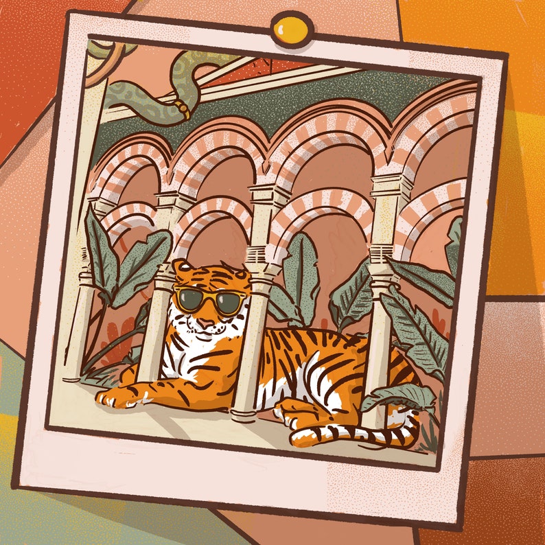 Un tigre no proclama su certitud ilustración de póster cuadrado imagen 1