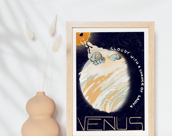 Venere! Lamantino lamentino astronauta poster con illustrazione in formato A3