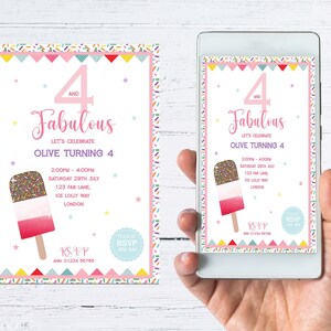 FABulous ice lolly - Birthday Party Invitation, personalised quickly and easily on your phone