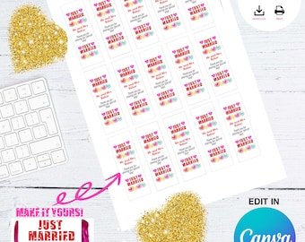 Personalised Mini Love Heart Sweet Wrappers Only Wedding Favours