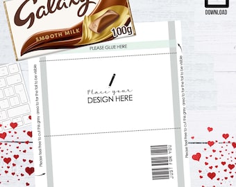 100g chocolate wrapper template, Galaxy chocolate bar design your own bar guide