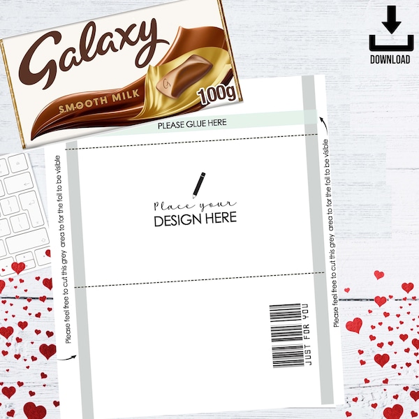 100g chocolate wrapper template, Galaxy chocolate bar design your own bar guide