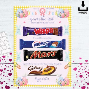 A4 Digital Happy Easter printable chocolate board A4 size instant download