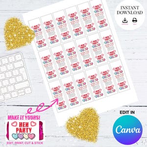 Personalisierte Mini Love Heart Sweet - Wrappers Nur - Hen Party Favors