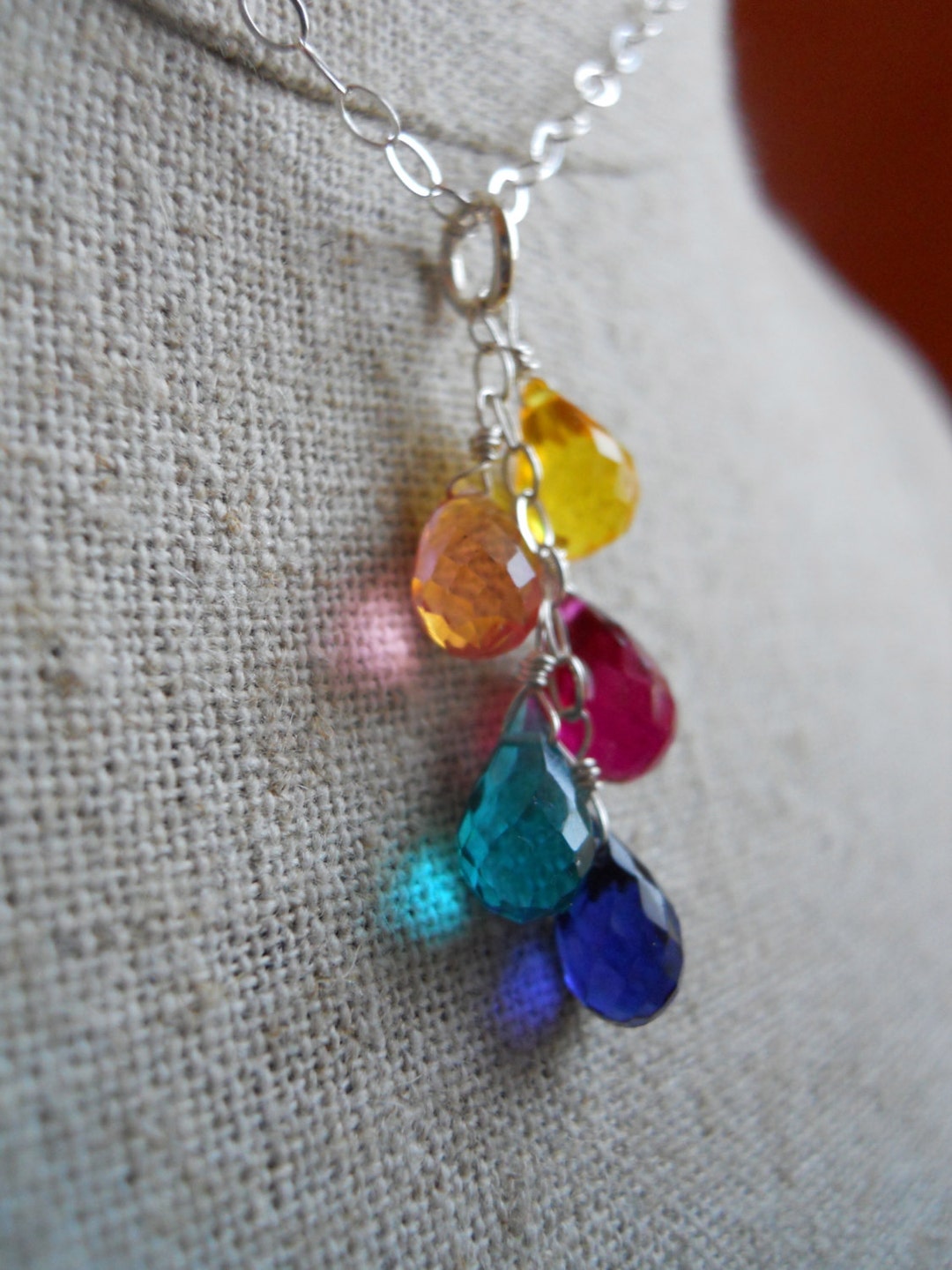 Rainbow Necklace , Goody Goody Gumdrops, Multicolor Necklace, Rainbow