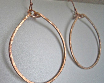 Rose Gold Hoops, Rose Gold Filled Hammered Hoops, Hammered Hoops, Ava Hammered Hoop Earrings in 14K Rose Gold Filled, Size: Small