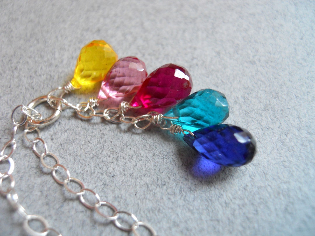 Rainbow Necklace , Goody Goody Gumdrops, Multicolor Necklace, Rainbow