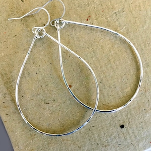 Sterling silver Hammered Hoop Earrings, Size: 2", Medium , sterling, rose gold or gold, style- Katie