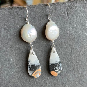 Maligano Jasper and Pearl Earrings, OOAK image 4