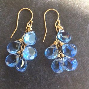 Tanzanite Blue Leverback Earrings, Leverback Optional, Super Sparkly Quartz Bild 5