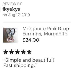 Morganite Pink, leverback earrings, dangle earrings, simple drop, Morganite pink Drop Earrings, Morganite quartz , pale pink earrings, image 2