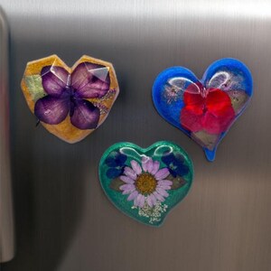 Koelkastmagneten van geperste bloemhars, set van 3 inch