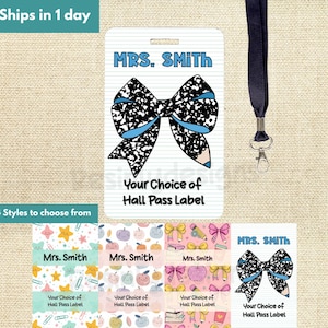 Kokette Lehrer Hall Pass Lanyard, Badezimmer Pass, Klassenzimmer Hall Pass, Geschenk für Lehrer Wertschätzung, Klassenzimmer Zubehör personalisiert