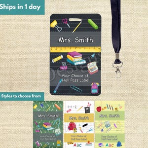 Lehrer-Hall-Pass, Badezimmer-Pass, Klassenzimmer-Hall-Pass, Geschenk für Lehrer Wertschätzung, Klassenzimmer-Accessoires, Hall-Pass-Lehrer-Lanyard