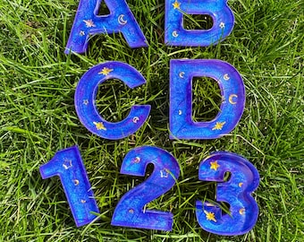 Uppercase Alphabet Galaxy Resin Letters | Space Sensory Bin | Classroom decor | Letter boards | Early Education Primary School Learning